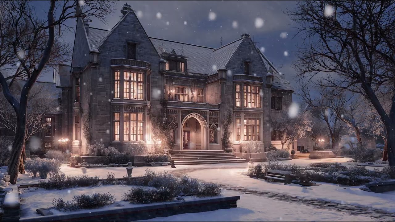 Home Sweet Home  Light Piano & Falling Snow | 3 Hours of Calm Ambience  