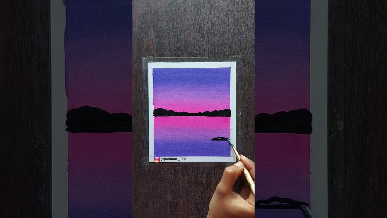 Do you like purple sunset 💜 ?  sunset drawing with oil pastel 