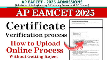 Certificate Verification process || AP EAPCET Counselling 2025 |