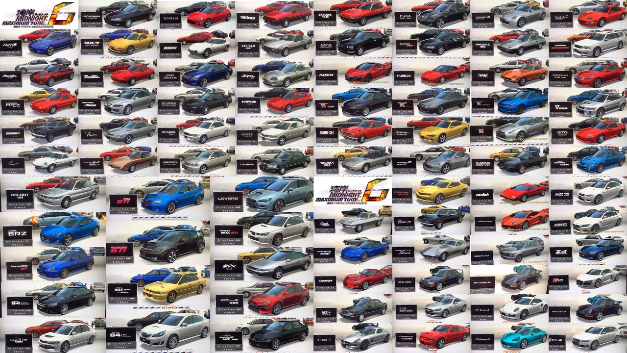 Wangan Midnight Maximum Tune 6 All Car Bodykit Review Toyota Nissan Mazda Subaru Porsche Youtube