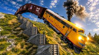 Trains vs 💥Stairs Crashes #6 and Cars vs Rails - BeamNG.Drive screenshot 5