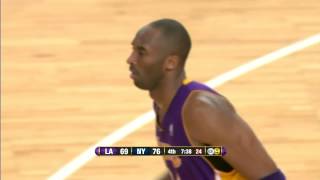 02 10 2012   Lakers vs  Knicks   Kobe Bryant Off The Backboard To Himself For Pass To Pau Gasol For