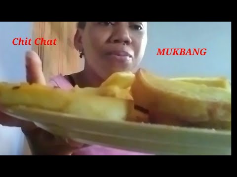 FRIED BREADFRUIT| MUKBANG *caribbean food *