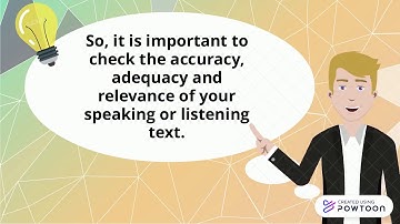 Evaluating listening text using a given criteria