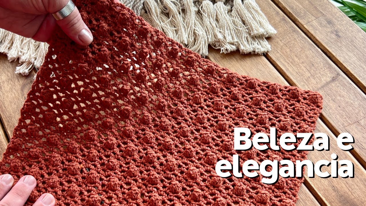 PONTO PIPOCA INTERCALADO - PONTO DE CROCHÊ SUPER ELEGANTE PASSO A PASSO FÁCIL COM VÁRIAS DICAS