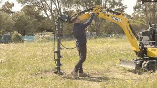 Little Diggers  how to operate a posthole auger on a miniexcavator