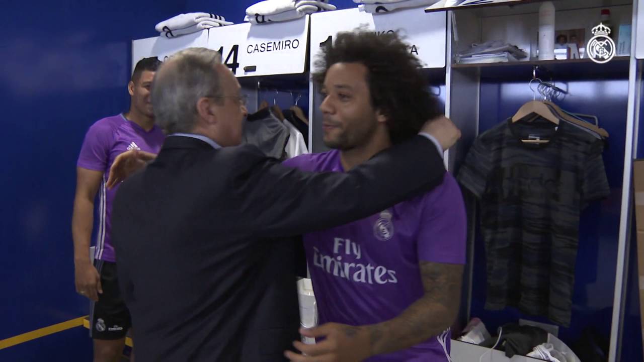 Florentino Pérez welcomes the team at Ciudad Real Madrid games people play