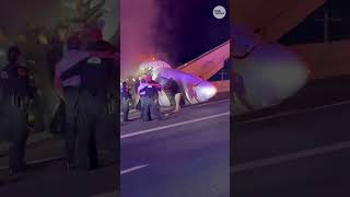Dramatic rescue after deadly plane crash erupts in flames in Laredo, Texas