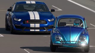Ford Mustang Shelby GT350R vs Volkswagen Beetle Type 1 1200 at Nurburgring Nordschleife Track Day