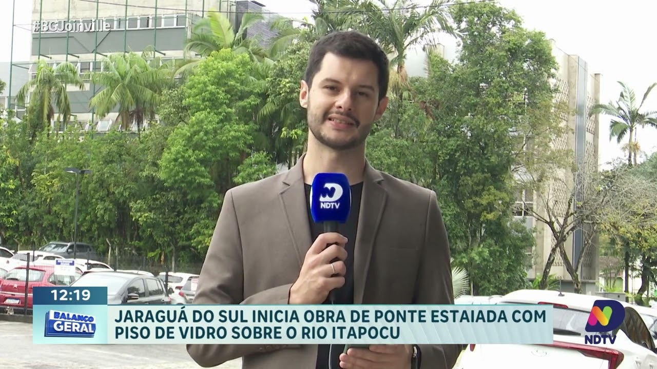 Jaraguá do Sul inicia obra de ponte estaiada com piso de vidro no Centro