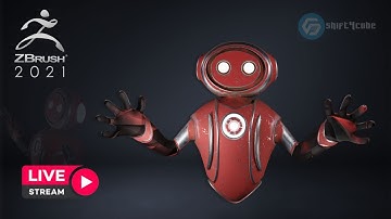 ZBrush 2021 LIVE - Create simple Robot | Zbrush Hardsurface |
