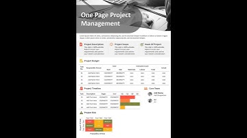 One Page Project Management PowerPoint Template | Kridha Graphics