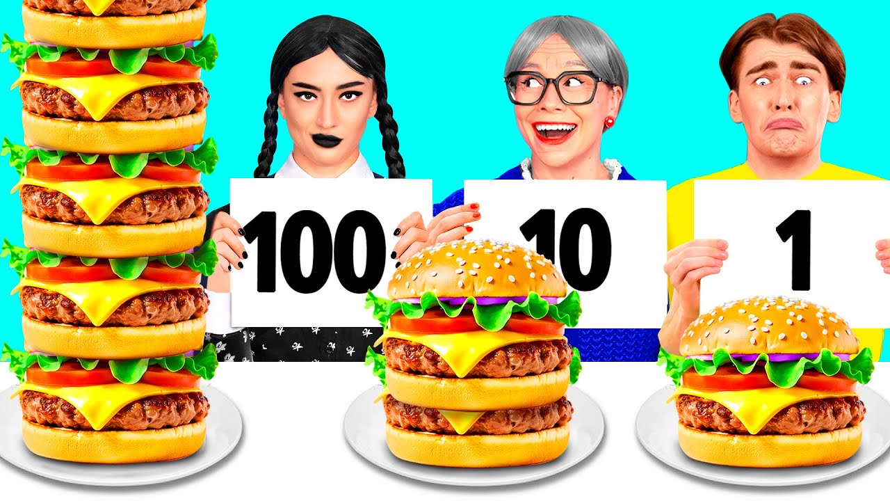 Challenge Video 100 Layers of Food Challenge | Funny Challenges - YouTube