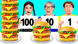 100 Layers of Food Challenge | Funny Challenges