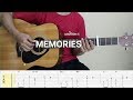 Fingertyle Guitar Cover - MEMORIES - MAROON 5 - TAB Tutorial