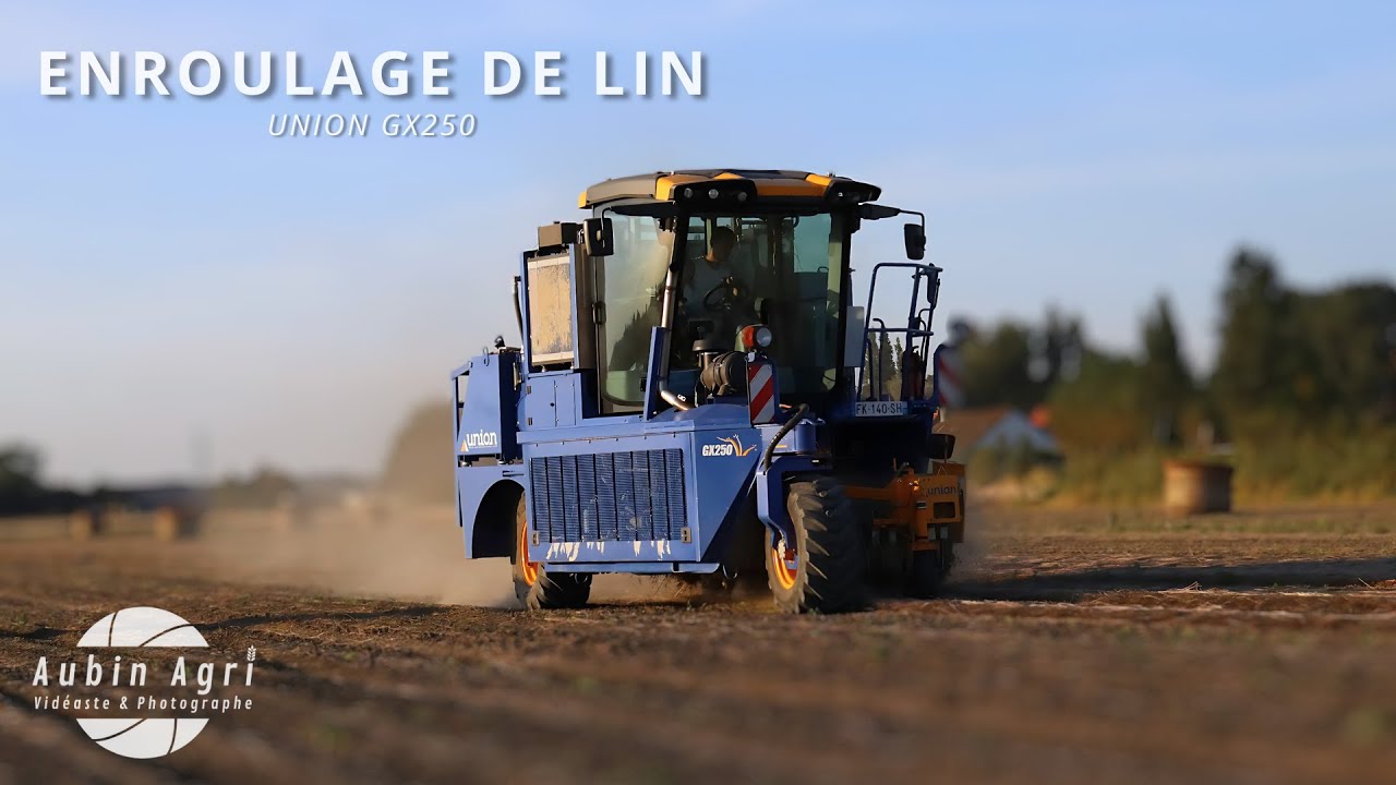 🔵🟡 Sublime automotrice UNION GX250 | Enroulage de Lin 2024 !! 🌱💨