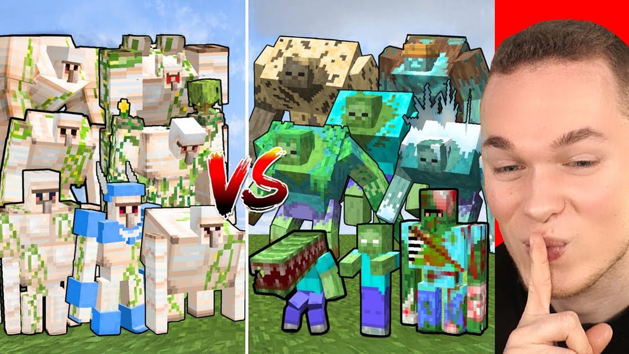 Alle MUTANTEN GOLEMS vs. Alle MUTANTEN ZOMBIES! (Minecraft)
