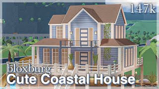 Cute Coastal House in Bloxburg | exterior | speedbuild