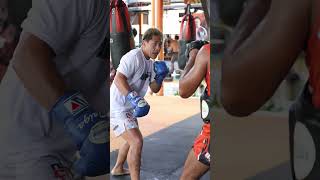 Kickboxing star Taiga hits mitts with Kru Don @ Tiger Muay Thai