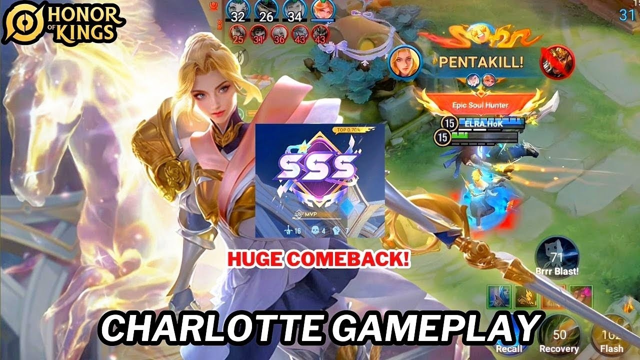 CHARLOTTE PENTA KILL! | CLASH LANE GAMEPLAY - Honor of Kings