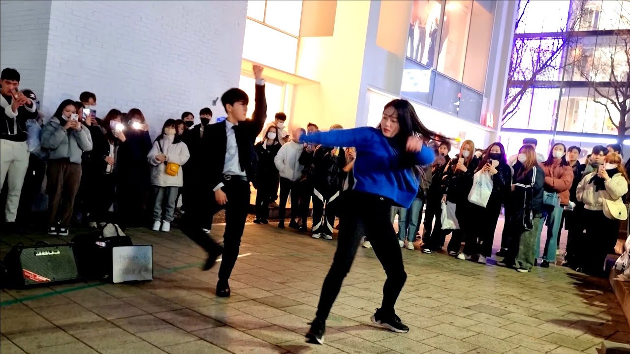 [STREET ARTIST] YU KAGAWA & HYOJIN. FANTASTIC HONGDAE BUSKING (FASTER, 2 BADDIES) 230131.