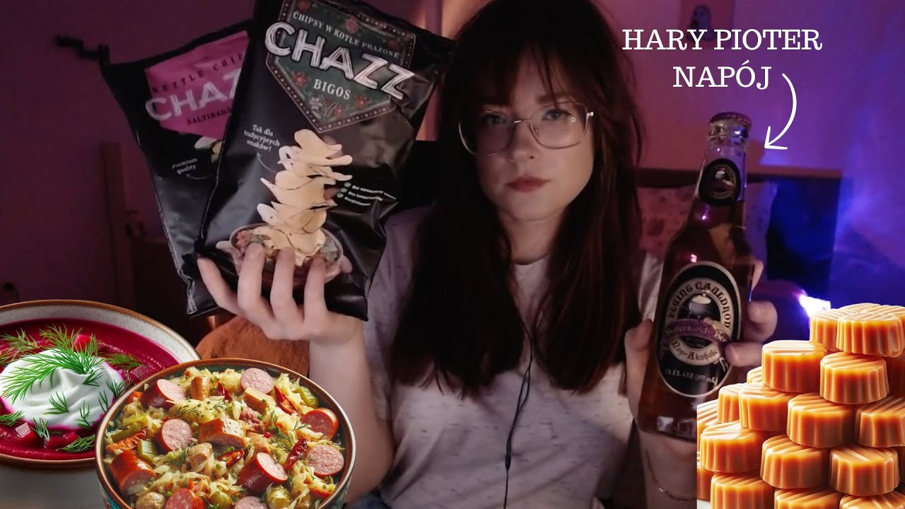 💤[PL ASMR] TEST CHIPSY o smaku BIGOSU i CHŁODNIKA (eating, drinking whispering, polskie asmr)💤