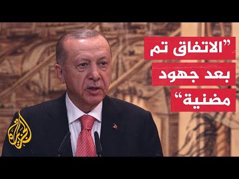 أردوغان: اسطنبول ستكون منطلقا لإعادة توجيه شحنات الحبوب نحو مختلف أنحاء العالم