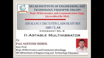 ANALOG CIRCUITS LABORATORY 18ECL48: Astable Multivibrator using 555 Timer.