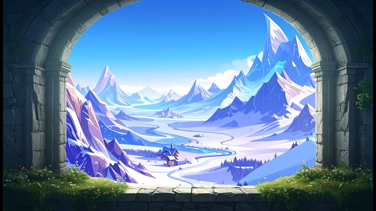 Medieval Castle Window | Cozy Winter Ambience & Relaxing Fantasy Music