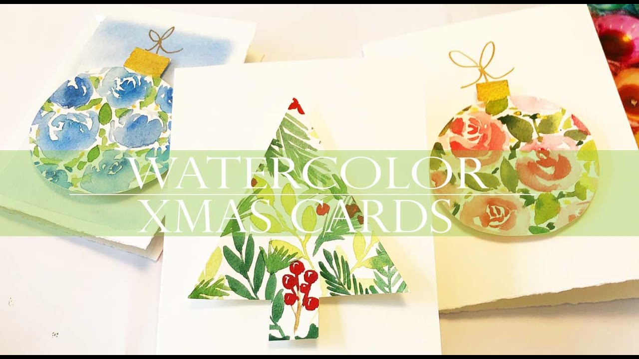 Easy DIY Watercolor Christmas Cards - No Skills Required! - Tidbits