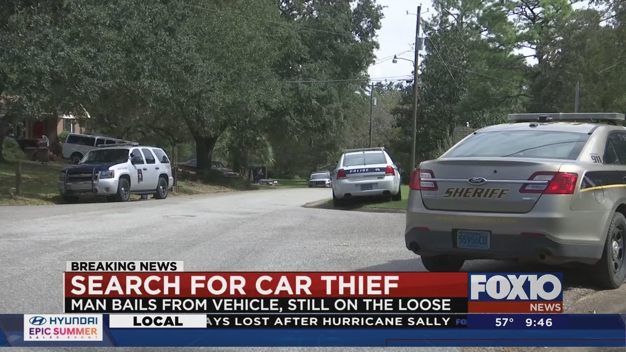 Car thief gets away after police chase - YouTube