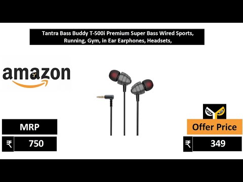 Tantra Bass Buddy T 500i Premium Super Bass Wired Sports, Running, Gym, in Ear Earphones, Headsets,