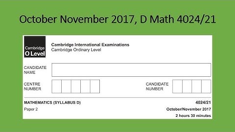 October November 2017, D Math 4024 21, Solution by Ferhan Mazher