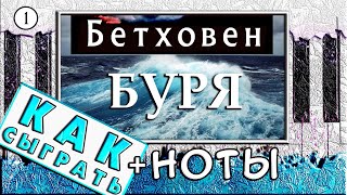 Бетховен – Соната №17 Буря На Пианино 🎹 Обучение + Ноты