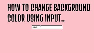 How to Change Background Colour Using Input and javascript in Tamil