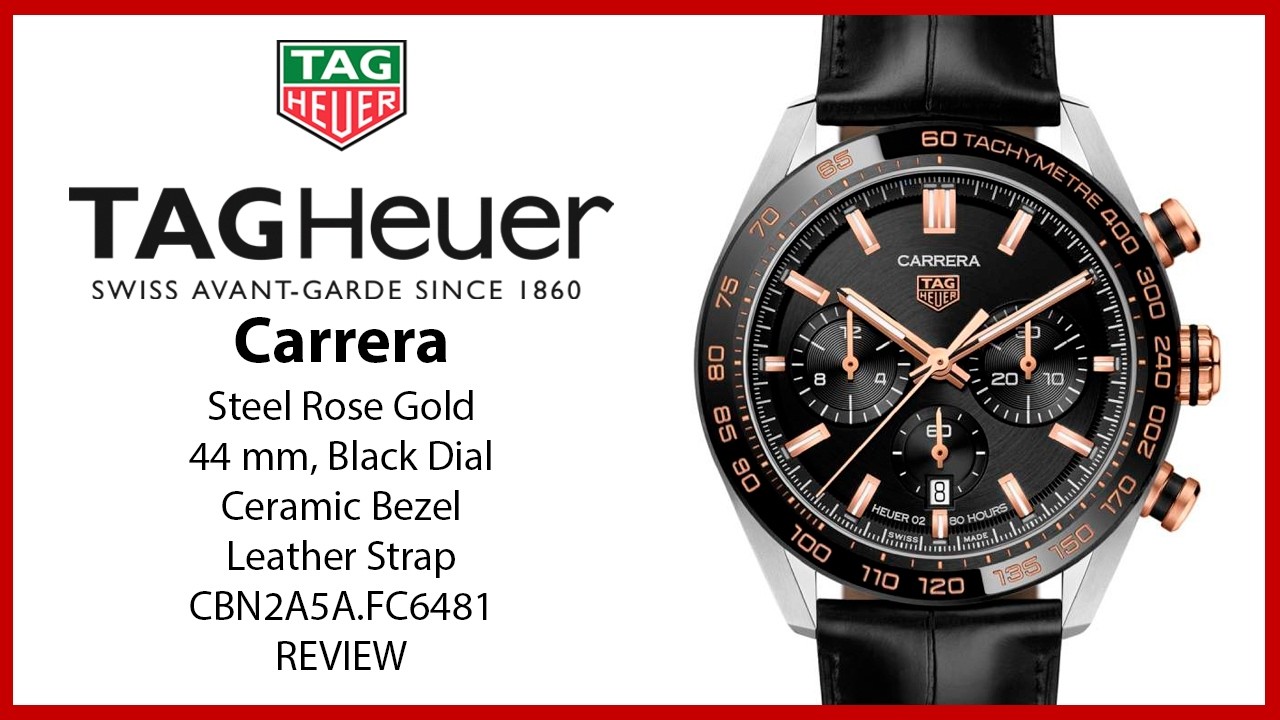 ▷ Tag Heuer Carrera Chronograph Steel/Gold/Ceramic Black Dial