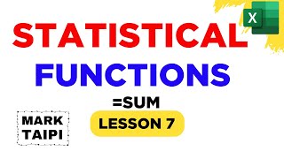 EXCEL STATISTICAL FUNCTIONS || MarkTaipi
