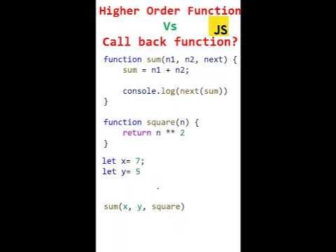 higher order functions vs callback function in javascript|Javascript ...