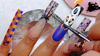 SCREAM NAILS/ HALLOWEEN NAIL ART/ ACRYLIC NAILS TUTORIAL FOR BEGINNERS/ XL NAILS