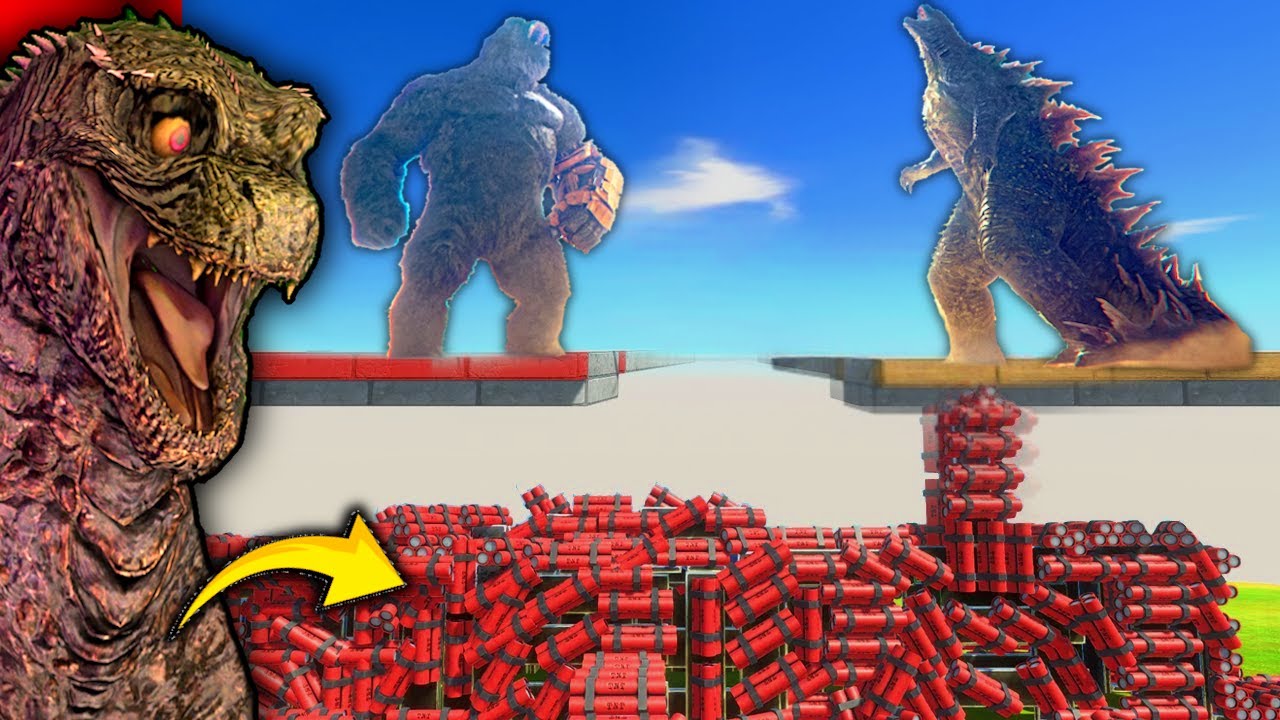 Godzilla and Kong vs 1,000 TNT