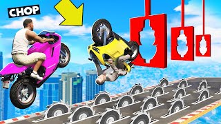 Franklin Tried New Impossible Bike Stunt Mega Ramp Parkour Challenge GTA 5 | GTA 5 Mods