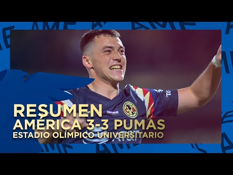 Resumen y goles América 3-3 Pumas Estadio Olímpico Universitario - YouTube