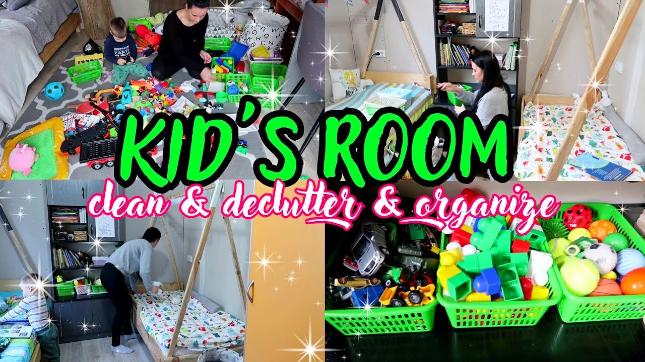 2023 🔥EXTREME CLEAN ORGANIZE DECLUTTER KID'S ROOM 🧸💚💜CLEAN WITH ME💗