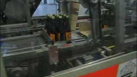 Buckfast Wrap around cartoner with special 90 degree infeed