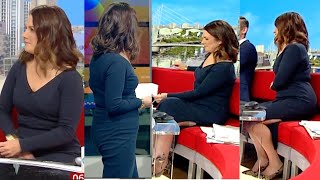 Nina Warhurst Legs/Thighs in Split Skirt Dress & Heels - BBC Breakfast News 1/4/2024