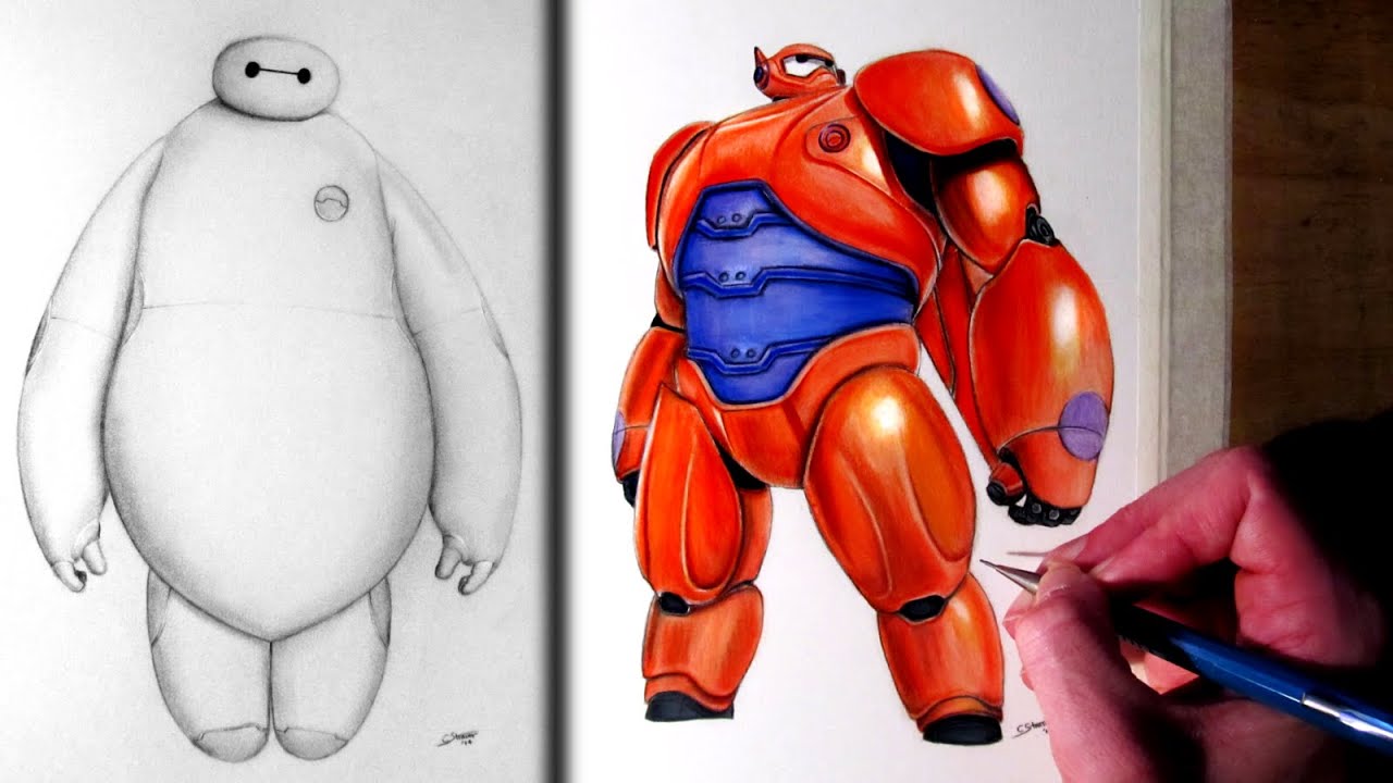 How to Draw Baymax from Big Hero 6  2 Different Ways  YouTube