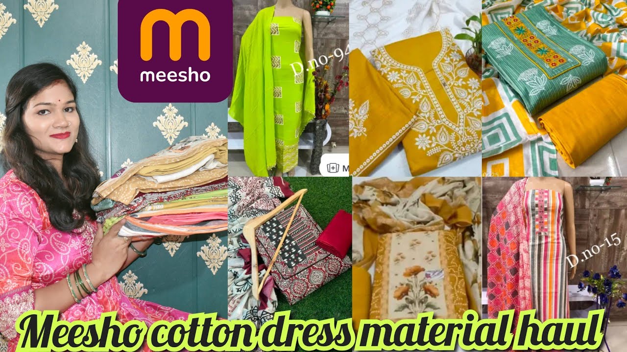 MEESHO PURE COTTON UNSTITCHED DRESS MATERIAL HAUL AFFORDABLE NEW COLLECTION