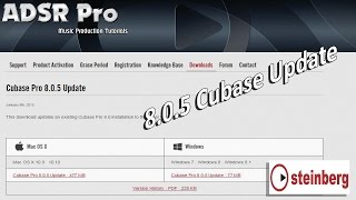 Install of 8.0.5 Steinberg Cubase Update and quick overview