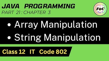 Java Programming Class 12 | Array String Manipulation | Information Technology IT Code 802 #cbse