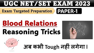 Blood Relation in Mathematical Reasoning l With Important Tricks✨ UGC NET EXAM PAPER-1
